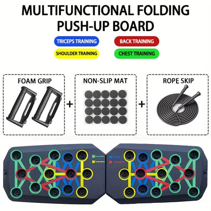 Portable Multifunctional Push-Up Board Set – Foldable Home Workout System for Chest, Arms, Abs & Back