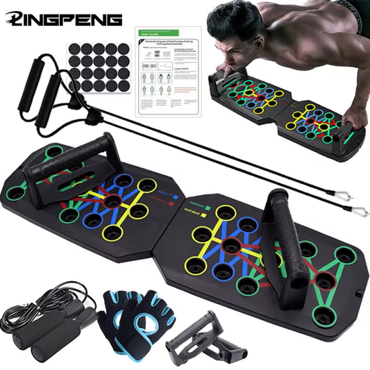 Portable Multifunctional Push-Up Board Set – Foldable Home Workout System for Chest, Arms, Abs & Back