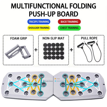 Portable Multifunctional Push-Up Board Set – Foldable Home Workout System for Chest, Arms, Abs & Back